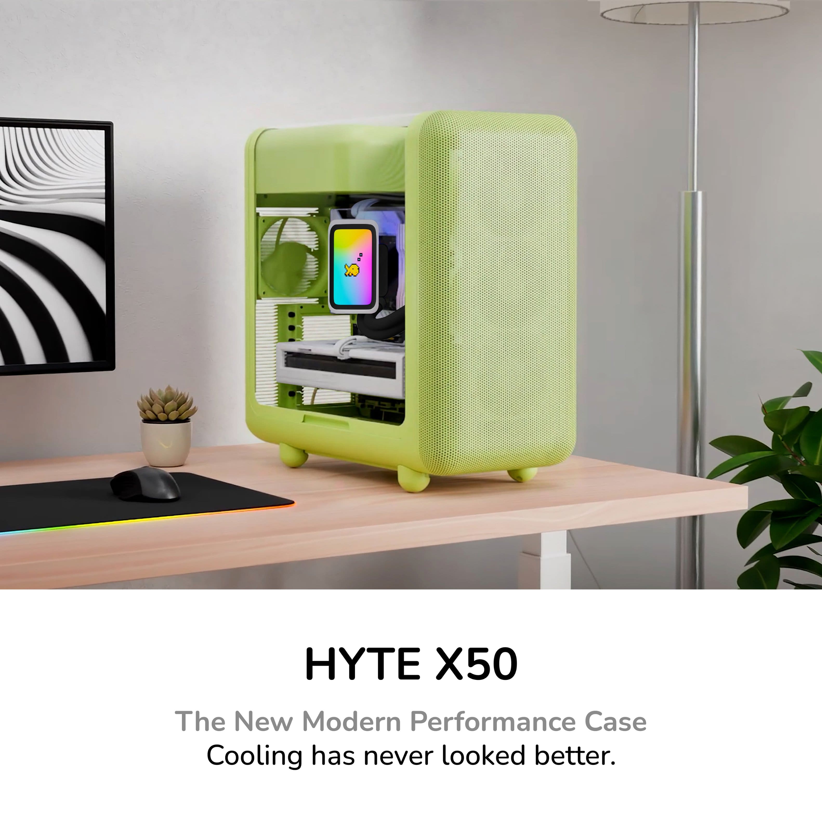 HYTE X50 Modern Performance ATX Mid Tower PC Gaming Case Matcha