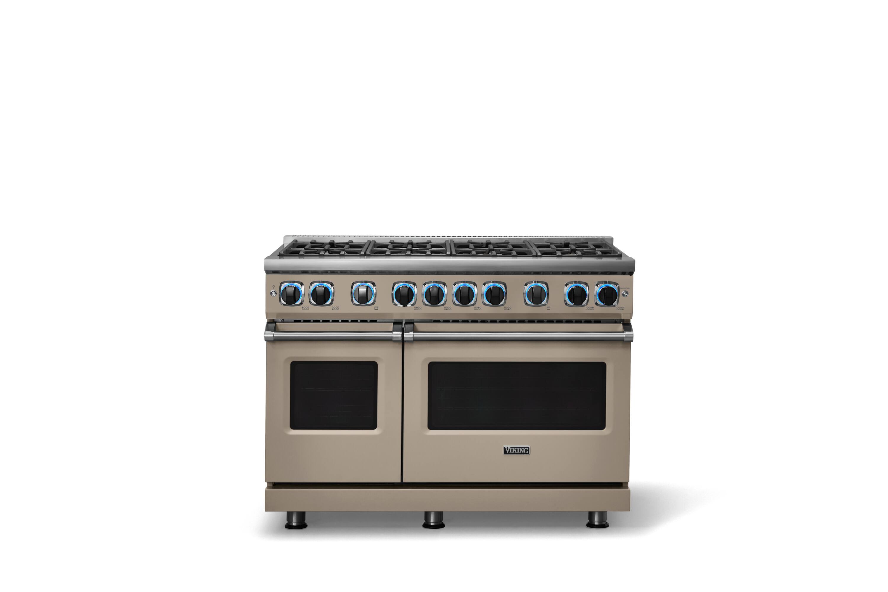 Alt View 4. Viking - 48"W. 7.3 Cu. Ft. Freestanding Sealed 8 Burner Gas Range - Nantucket - Nantucket.