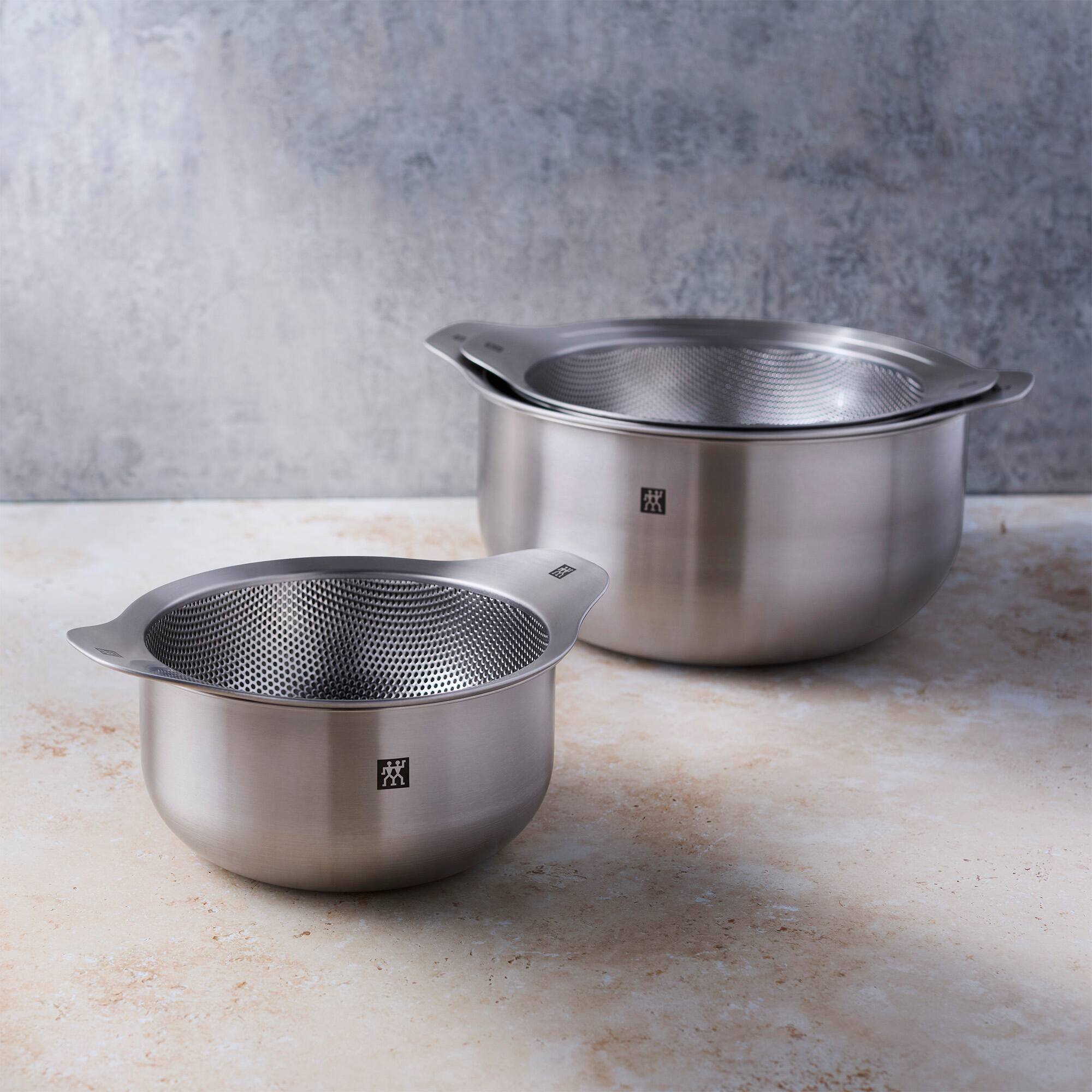 Alt View 6. ZWILLING - ZWILLING Prep 6-pc Brushed Stainless Steels Nesting Bowls & Strainers Set - Stainless Steel.