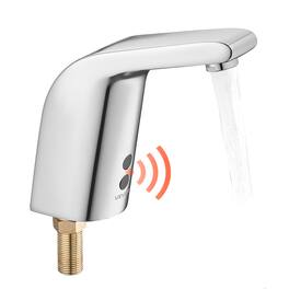 VEVOR - Touchless Bathroom Sink Faucet, Automatic Motion Sensor Restroom Toilet Faucet Cold Water with Single Hole - Silver