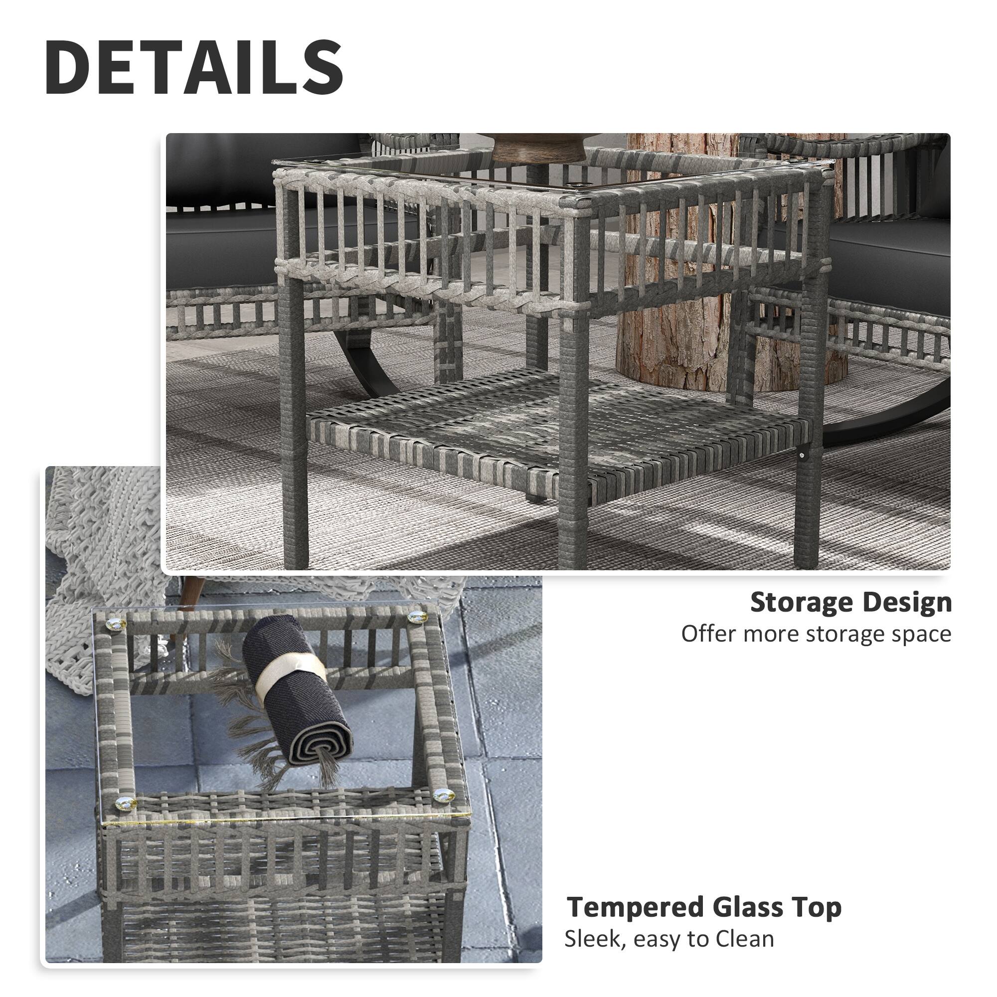 DETAILS

Storage Design
Offer more storage space

Tempered Glass Top
Sleek, easy to Clean