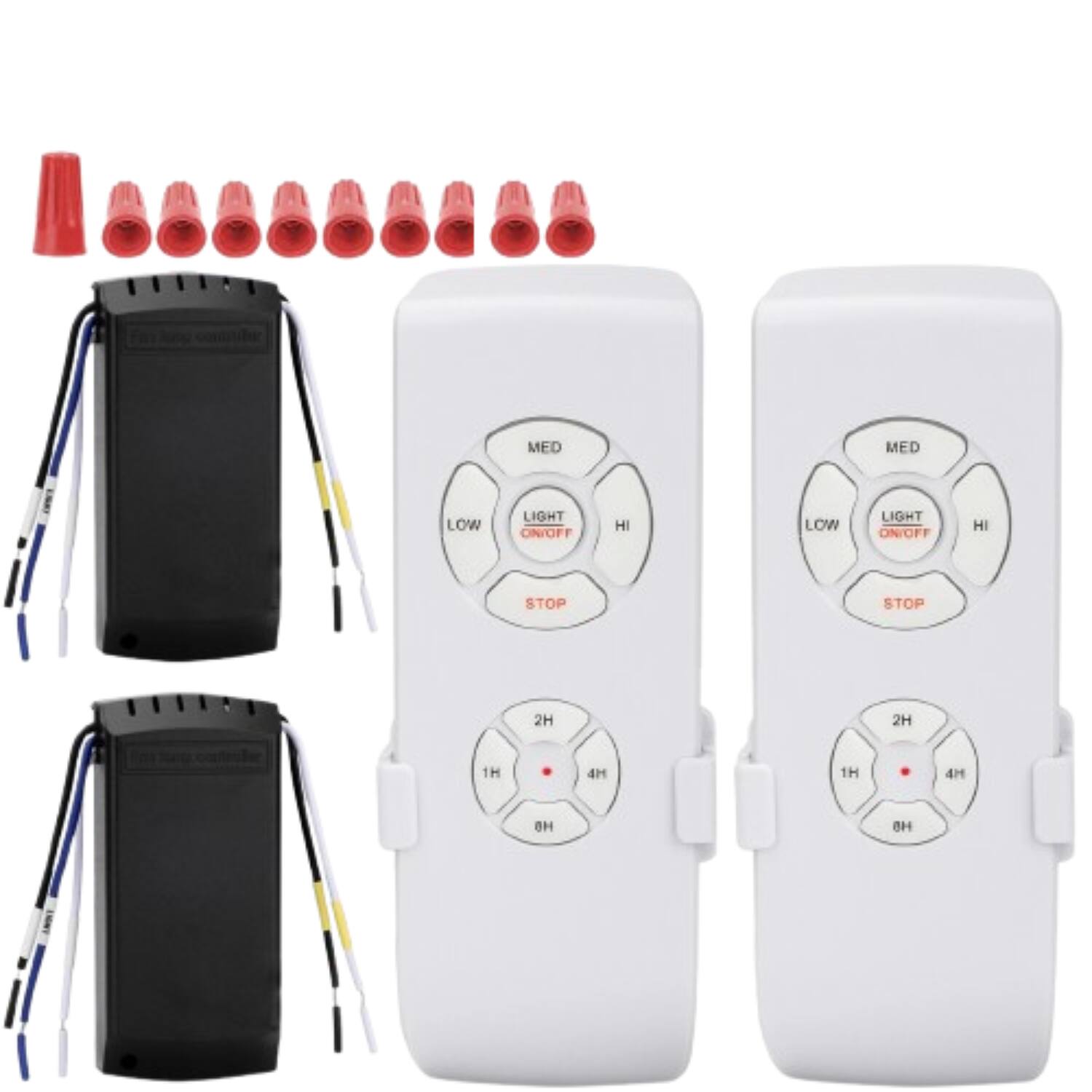 Stock Preferred - 2x Universal Ceiling Fan Remote Control Kit with Receiver - White