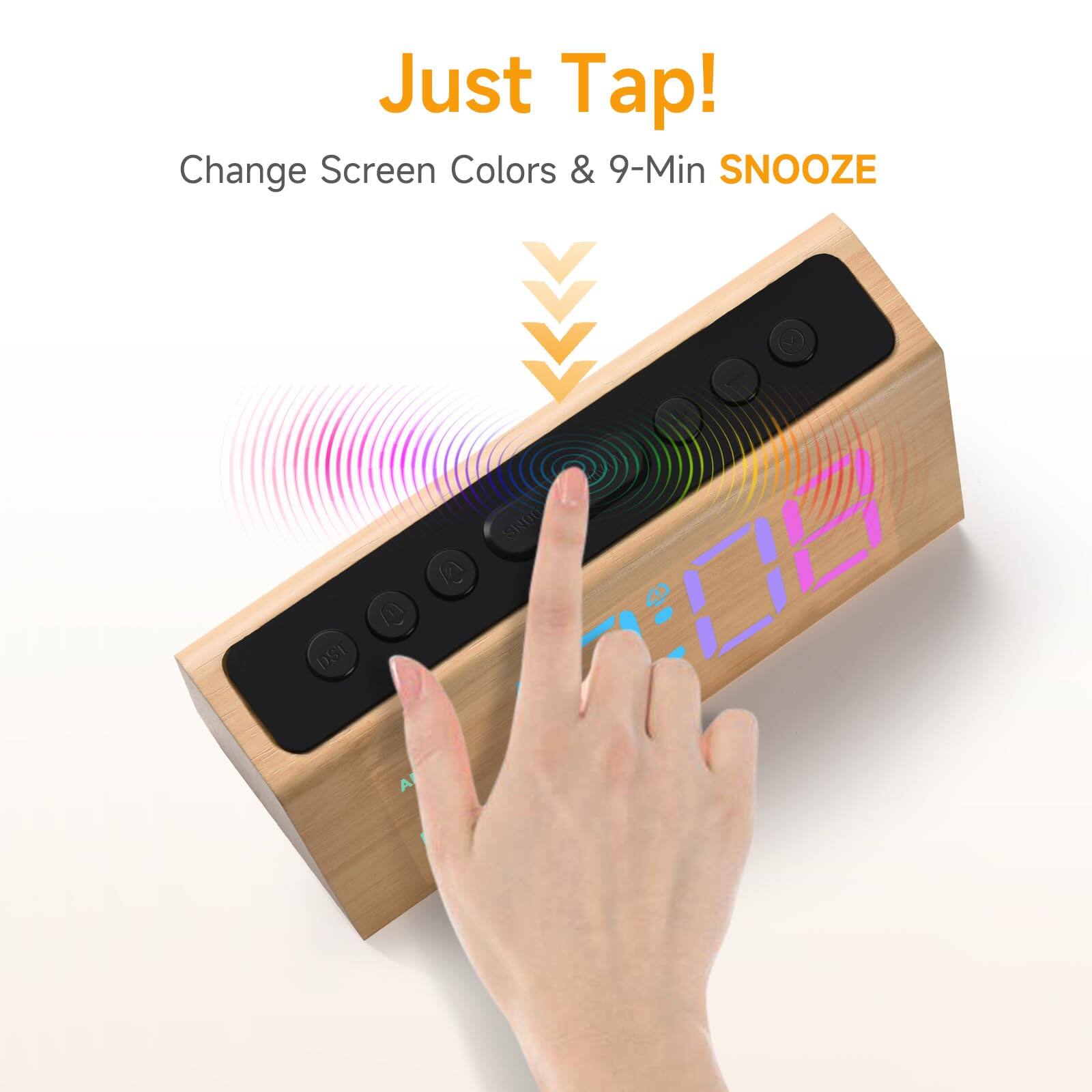 Just Tap!  
Change Screen Colors & 9-Min SNOOZE