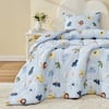 Front. Bestier - Toddler Kids Comforter Set – 2 Pcs All-Season Bedding with Skin-Friendly Lightweight Quilt & Pillowcase - Blue.