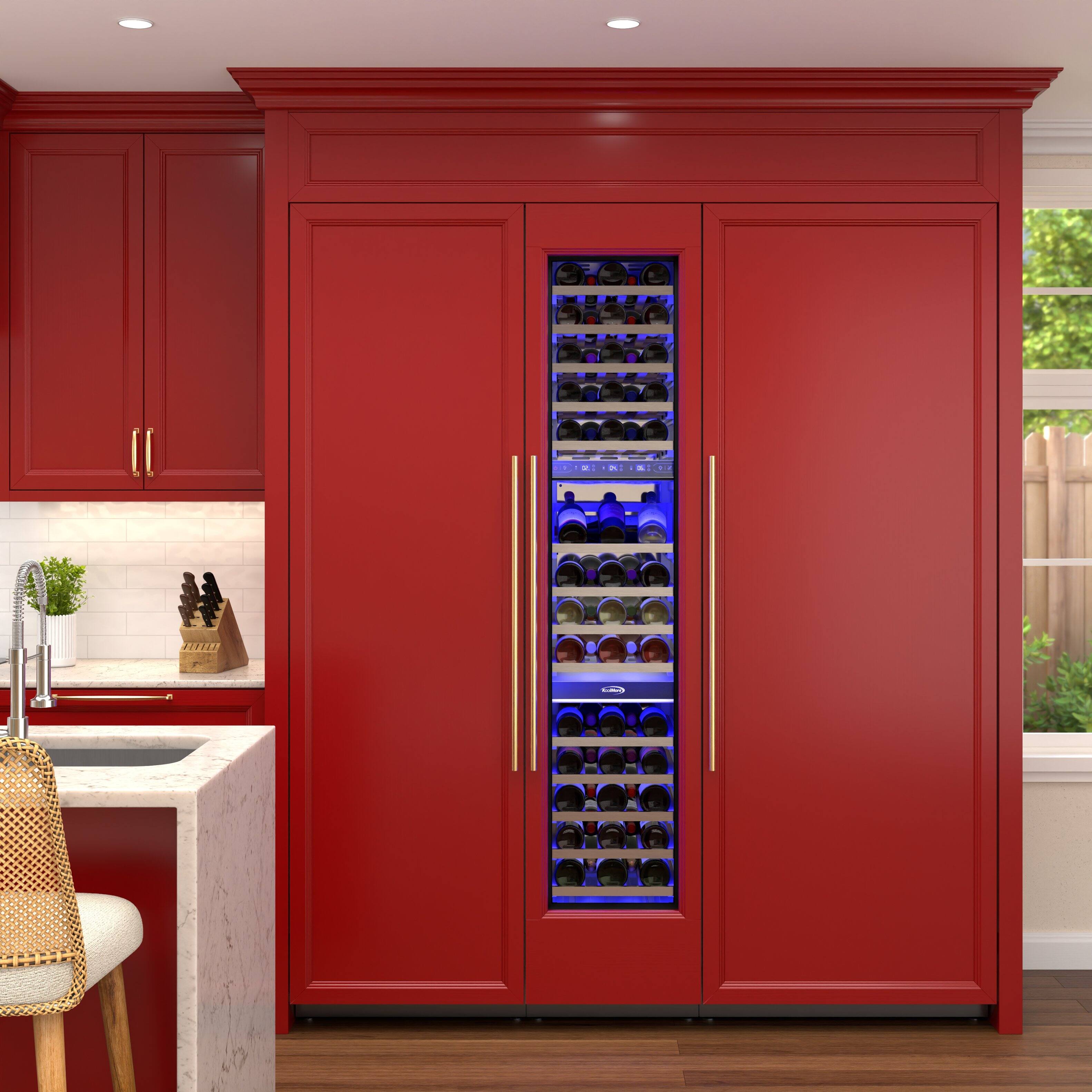Alt View 10. Koolmore - KoolMore Reserve 18 in. 68-Bottle Panel Ready Premium Column Wine Cooler Refrigerator with 14 Shelves (KM-PRC-W18) - White.