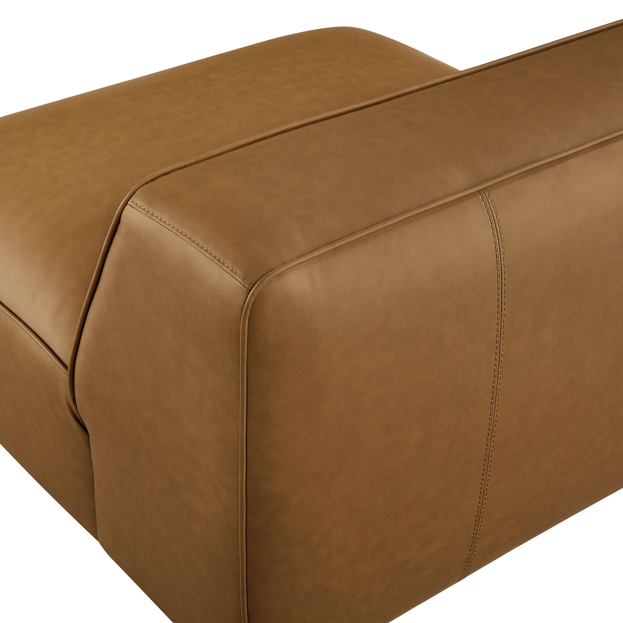 Alt View 6. Modway - Auren Upholstered Vegan Leather Modular Armless Chair by Modway - Camel.
