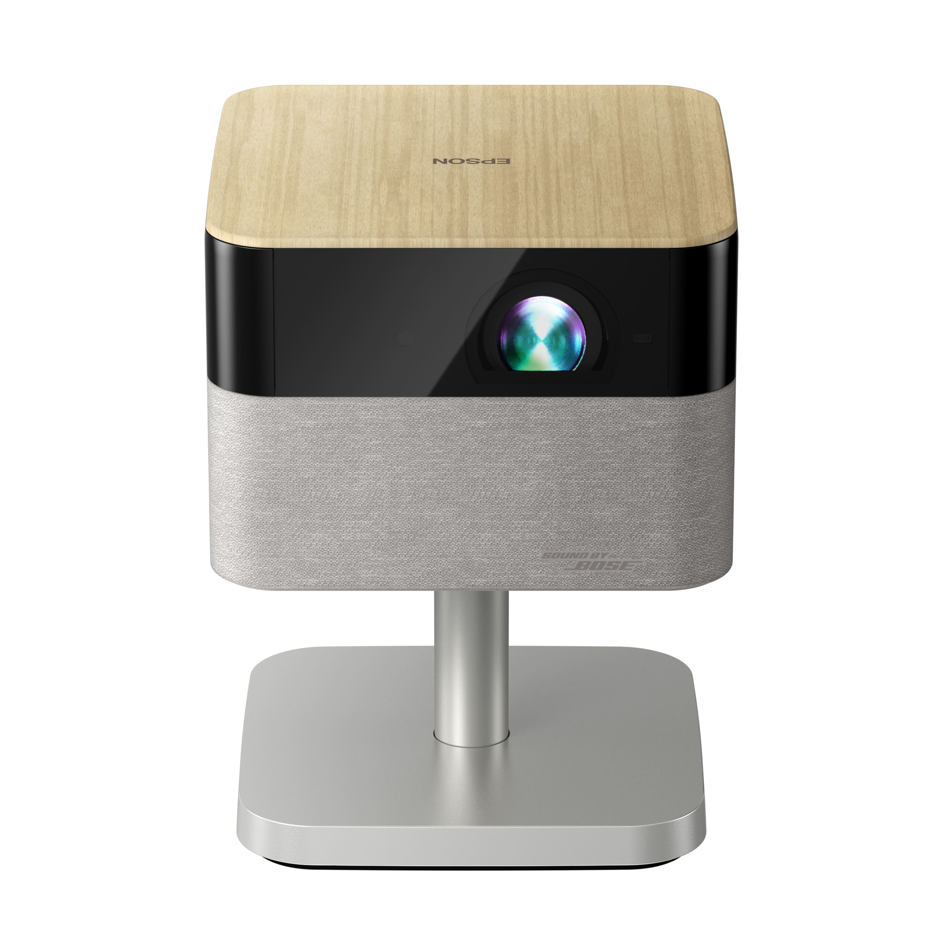 Epson - Lifestudio Flex Plus 4K PRO-UHD Portable Lifestyle Smart Projector with Sound by Bose Technology, 3LCD, HDR, Wireless - Oak - Front_Zoom