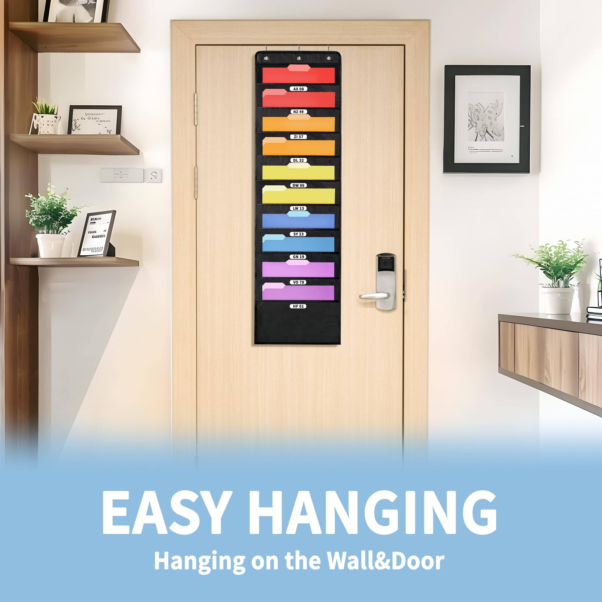 Dapper Styles 10 Pockets Hanging Wall File Organizer Storage Pocket ...