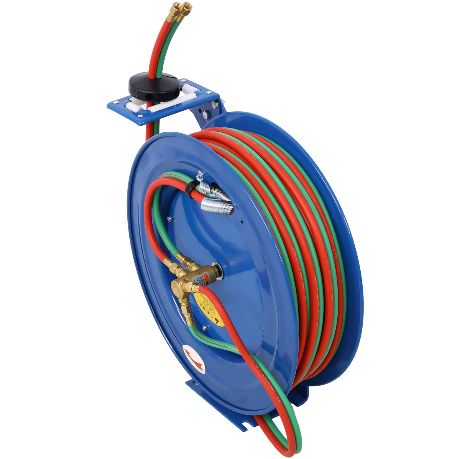Angle. LOVMOR - 1 4 Inch x 100 Foot Retractable Twin Oxygen Acetylene Welding Hose Reel 200PSI.