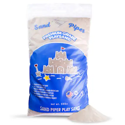 Sand Piper
PREMIUM GRADE PLAY SAND
Clean Natural Play Sand
90% Pure Silica Sand
Washed, Dried and Screened Beach Sand
Home, Classroom and Therapy Use
Kid Friendly for Wet and Dry Use
Indoor or Outdoor Project
net wt. 50lbs
SAND PIPER PLAY SAND
NSF
GULF COAST