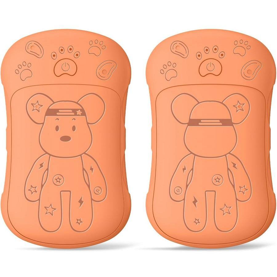 Front. PRIMEPLUS - 2-Pack Rechargeable Hand Warmer, 6000mAh Portable Reusable Hand Warmer, Double-Sided Heating, 2-in-1 Magnetic Design - Orange.