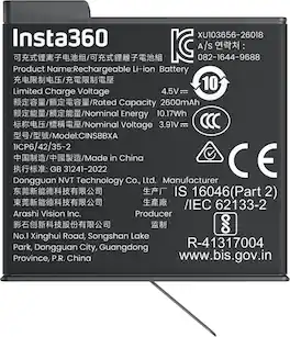 Insta360 - Rechargeable Lithium Polymer Xtreme Battery for X6 Action Camera