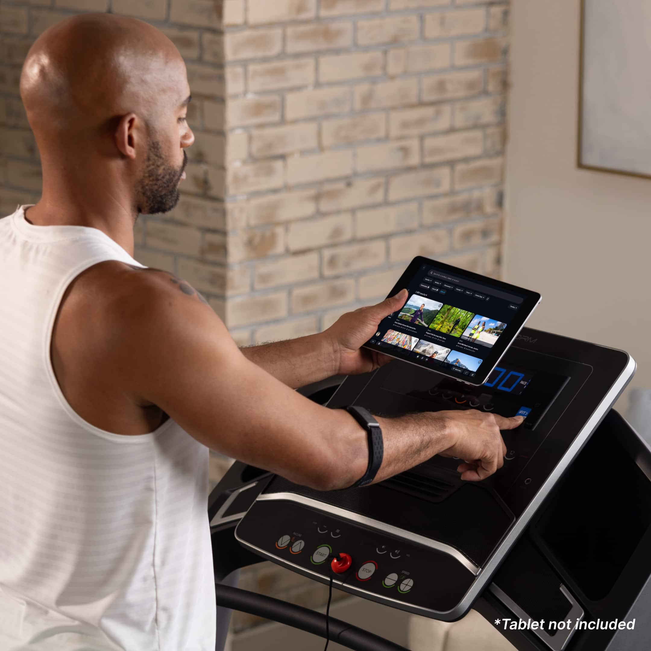 Tablet not included.