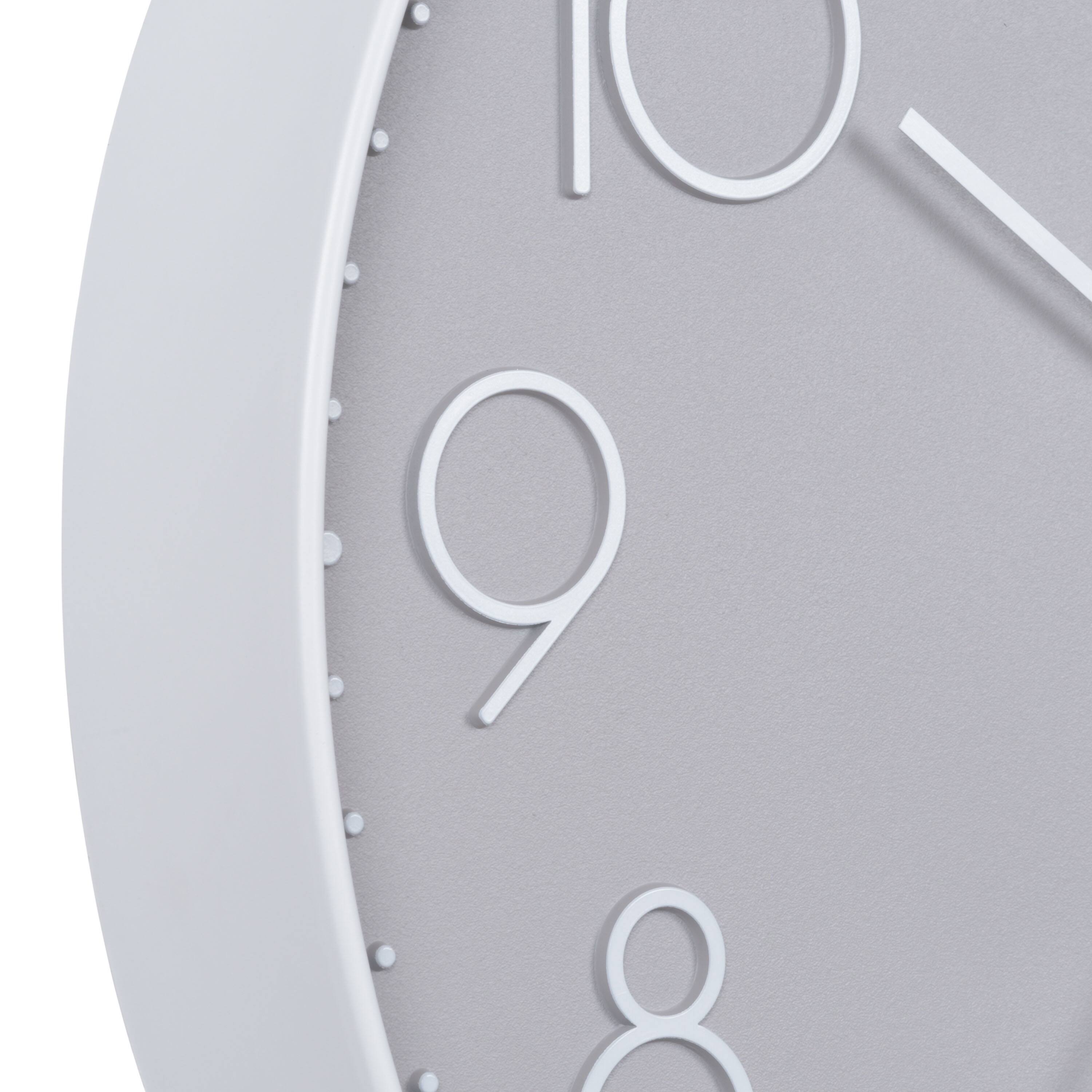 Angle. La Crosse Clock Co. - 12 Inch Paxton Gray Silent Sweep Analog Quartz Wall Clock - Gray.