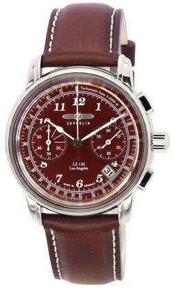 Zeppelin - LZ126 Los Angeles Chronograph Dial Quartz 76146 Men's Watch - Burgundy