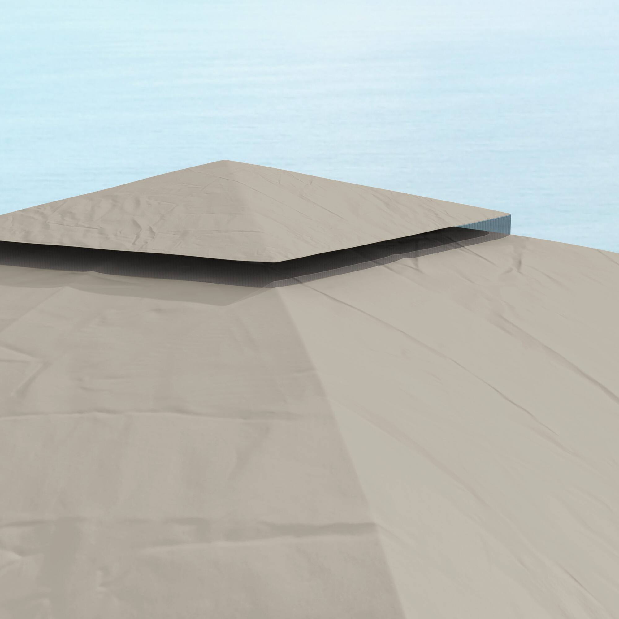 Alt View 5. Outsunny -  11' x 11' Outdoor Gazebo, Arc Patio Gazebo Canopy Shelter, UV Protected, with Curtains, Church Windows - Light Gray.