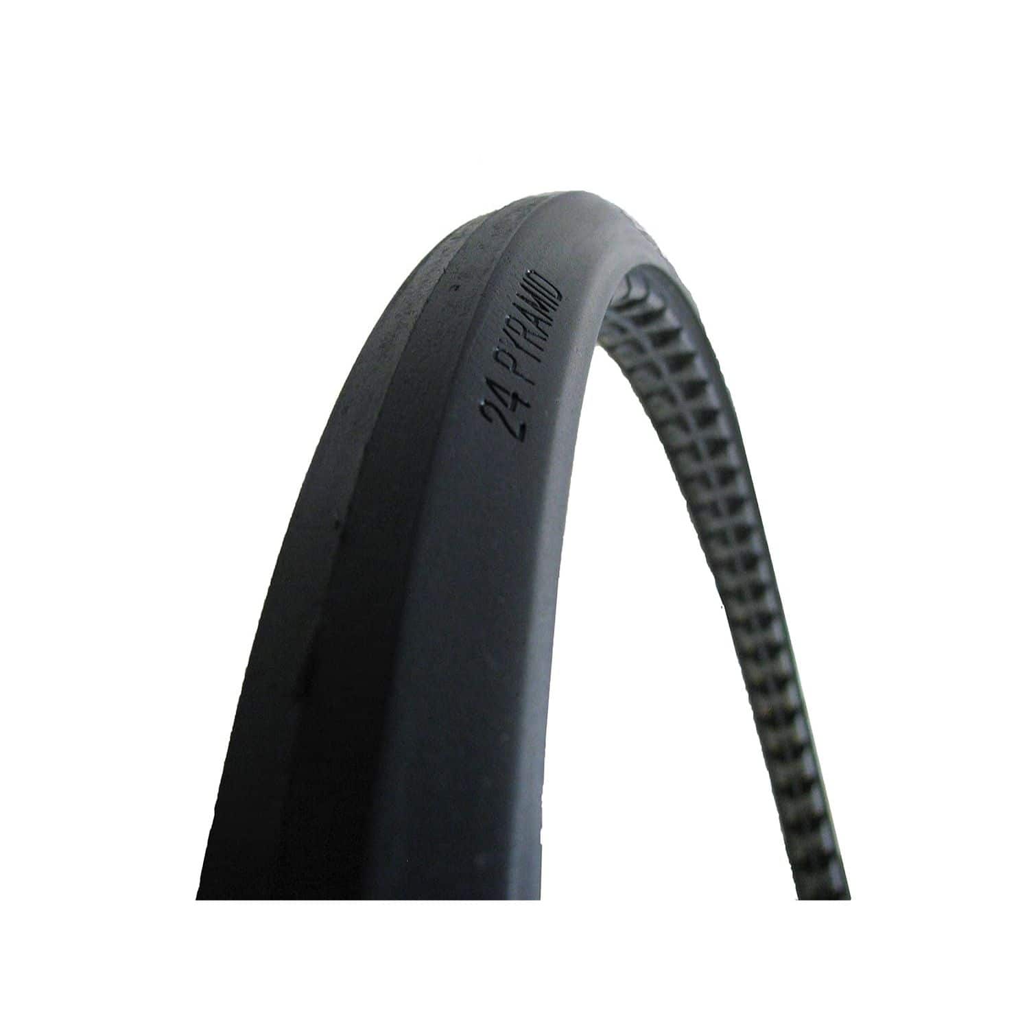 Invacare - Wheelchair Tire, Low-Profile Urethane Foam, Pyramid Tread, Grey Color, 24" x 1" (TAG141001) - Black