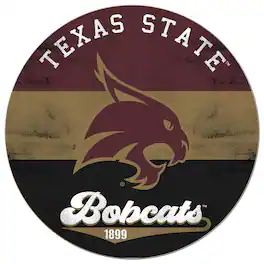 Jardine - Texas State Bobcats 20'' x 20'' Retro Logo Circle Sign - Maroon
