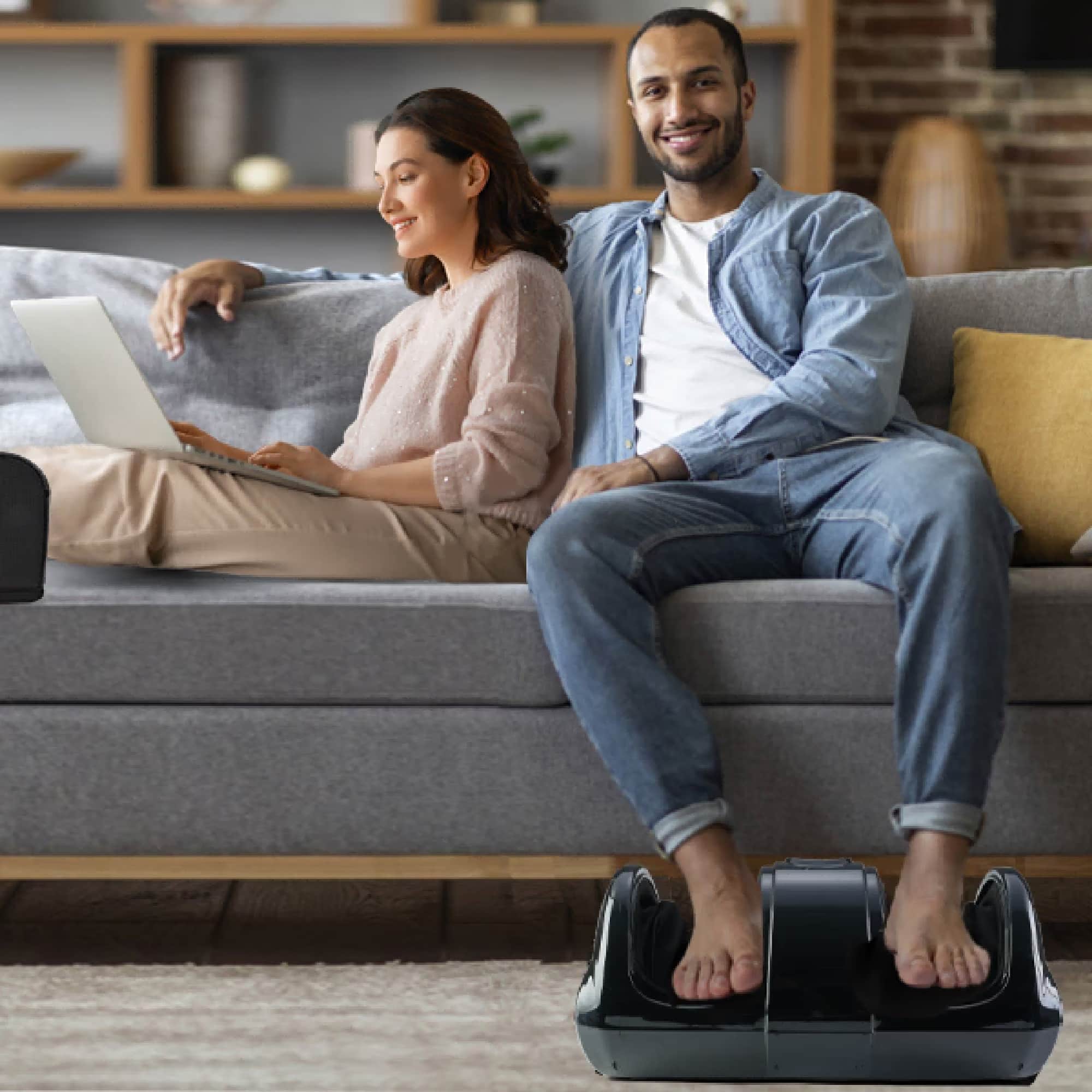 Alt View 4. Bestier - Foot Massager with Heat, Deep Kneading, Rolling, Heat Therapy for Feet, Ankles, Calves, Legs, Pain Relief - Black.