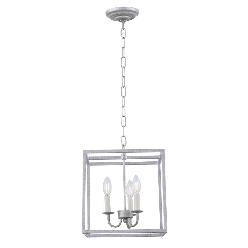 Alt View 6. Living District - Eclipse 3 Light Vintage Silver Pendant - Vintage Silver.