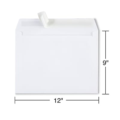 Alt View 2. Staples - EasyClose Booklet Envelopes, 12"L x 9"H, 100/Box - White.