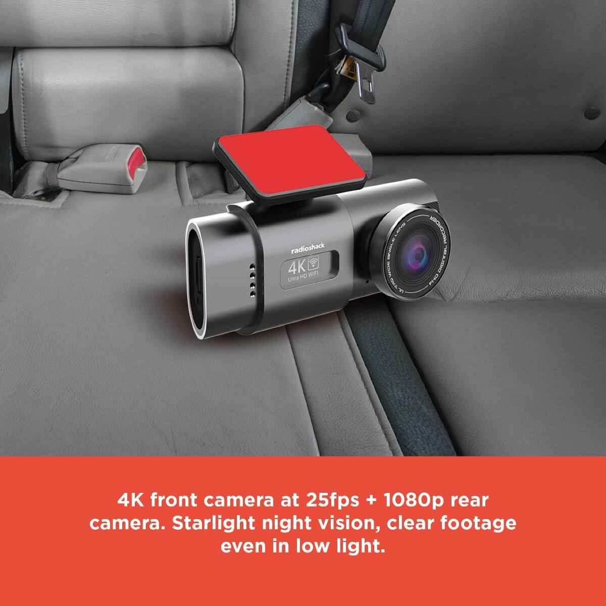 Radioshack 4K Ultra HD (A UPra LarVe n ni_ Gah 3 ROM ECVE MT Cr 4K front camera at 25fps + 1080p rear camera. Starlight night vision, clear footage even in low light.

4K front camera at 25fps + 1080p rear camera. Starlight night vision, clear footage even in low light.