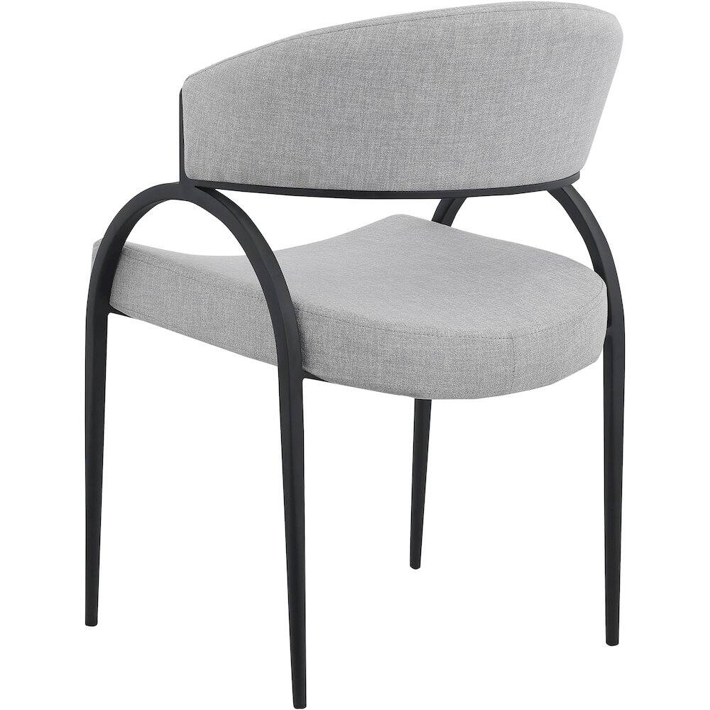 Alt View 1. Meridian Furniture - Privet Grey Linen Textured Fabric Dining Chair, Set of 2 - Grey.