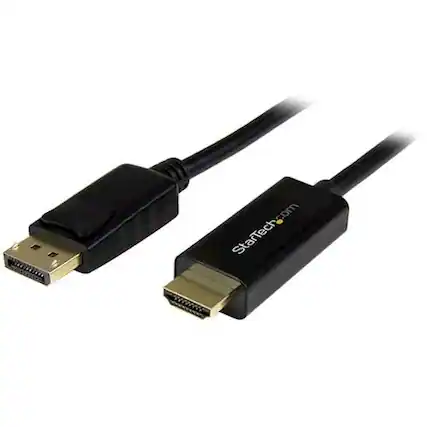 Front. StarTech.com - DisplayPort to HDMI Converter Cable - Black.