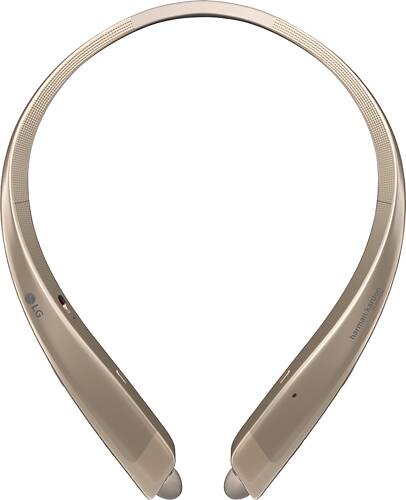 LG - TONE Platinum Wireless In-Ear Behind-the-Neck Headphones - Gold - Angle