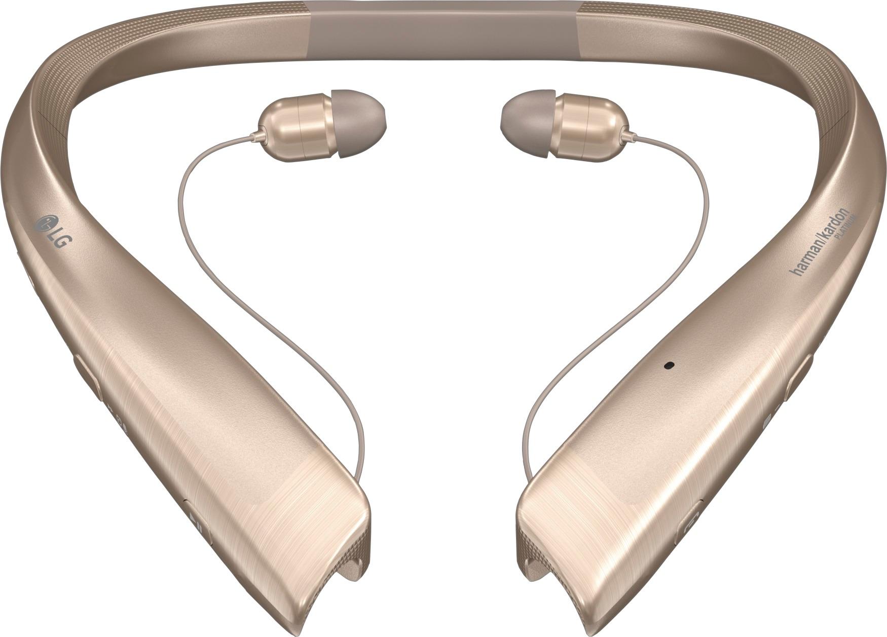 Best Buy Lg Tone Platinum Wireless In Ear Behind The Neck Headphones Gold Hbs 1100 Acbbgdi