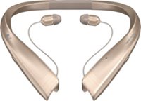 Angle Zoom. LG - TONE Platinum Wireless In-Ear Behind-the-Neck Headphones - Gold.