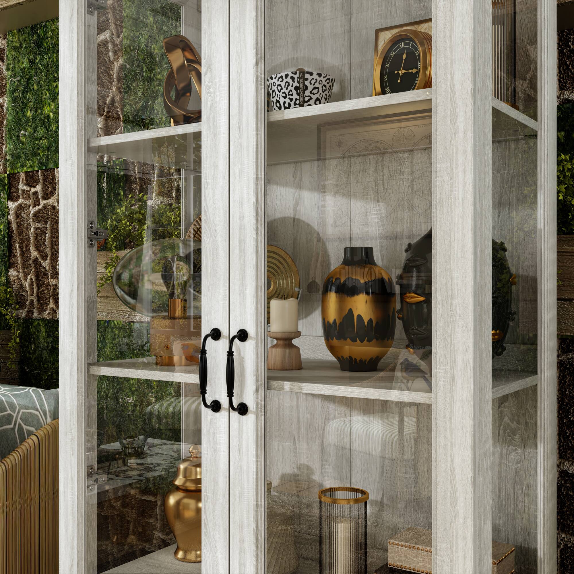 Alt View 8. Famapy - Famapy Classic Tempered Glass - Door Display Cabinet with Anti - Tip Safety - Gray.