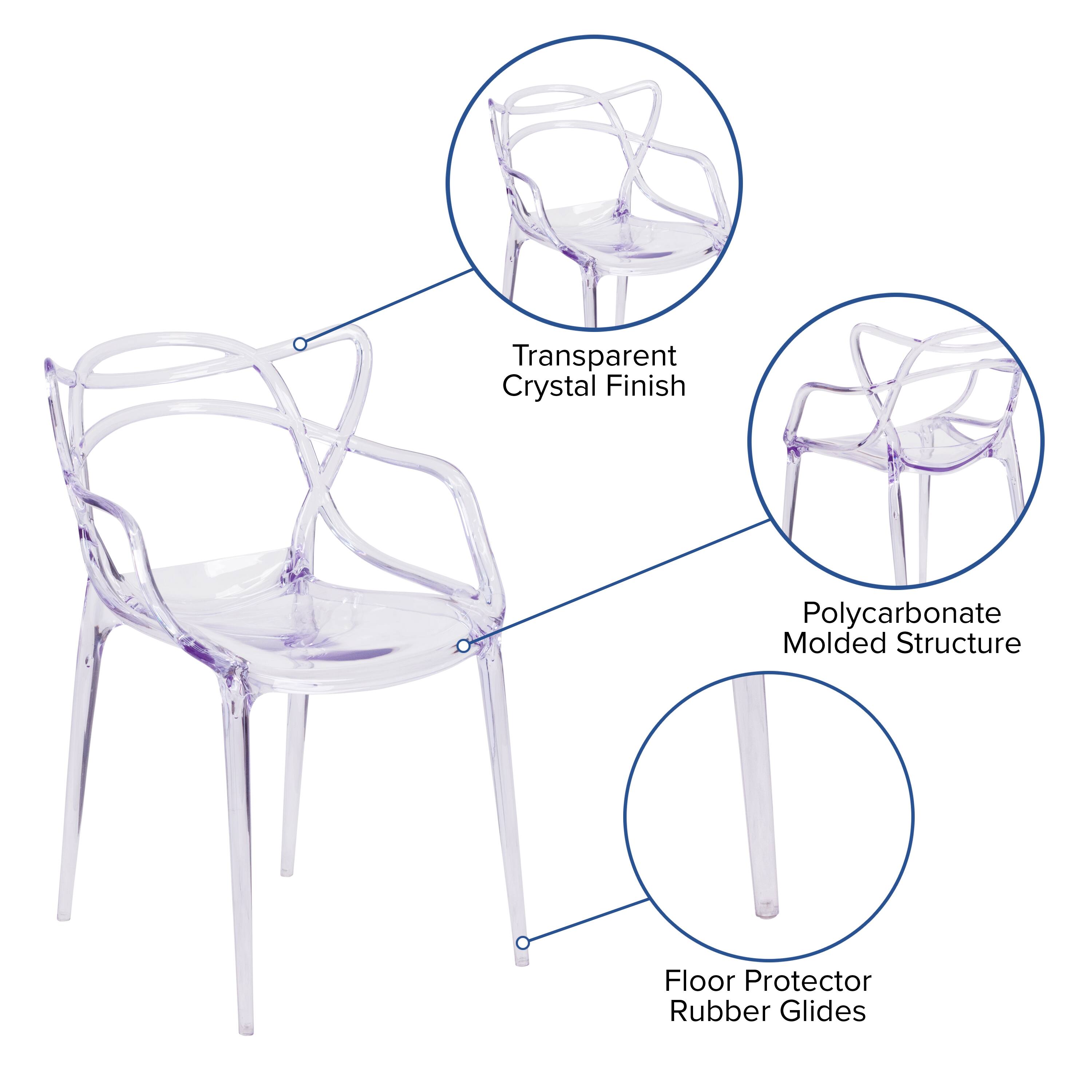 Transparent Crystal Finish  
Polycarbonate Molded Structure  
Floor Protector Rubber Glides