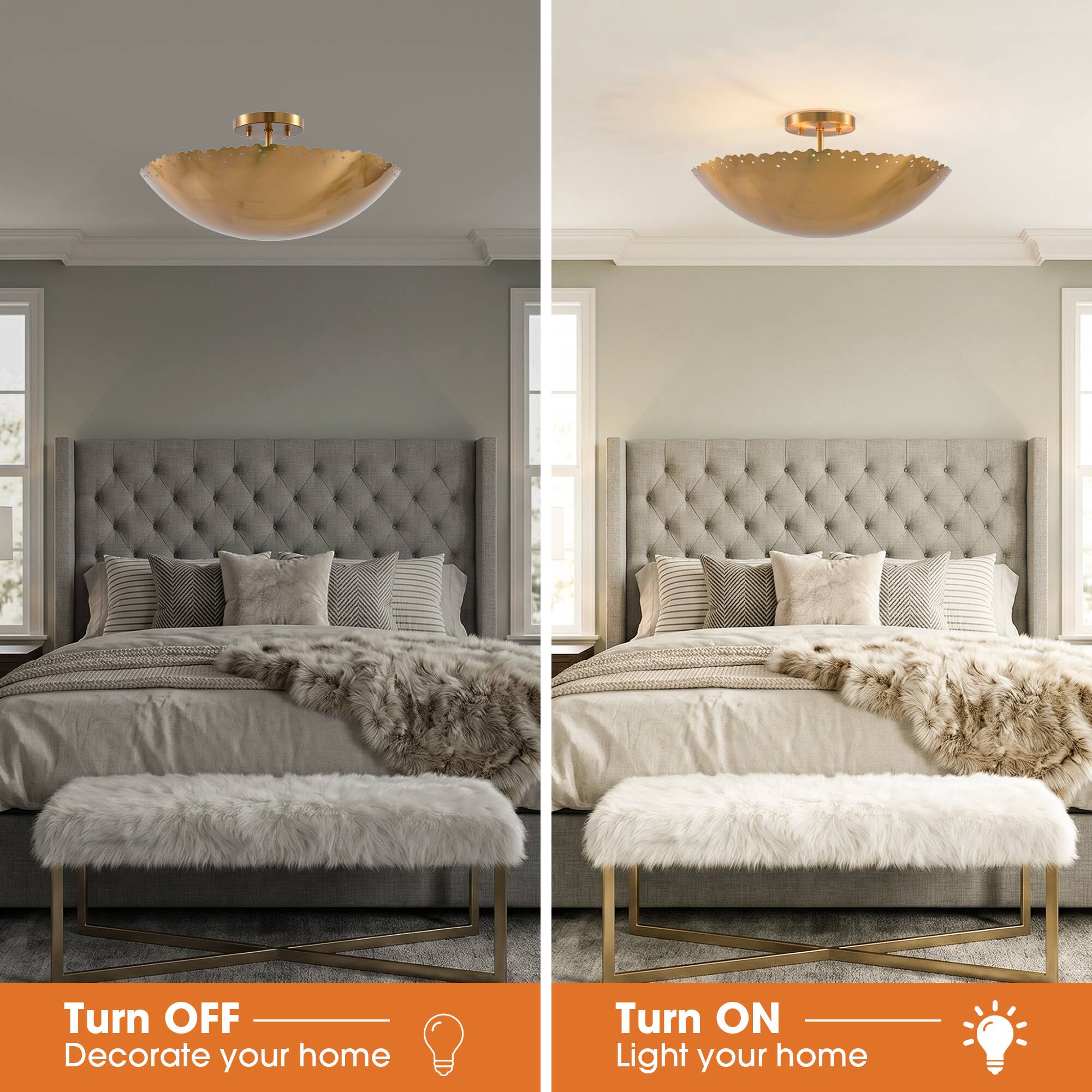 Turn OFF  
Decorate your home

Turn ON  
Light your home