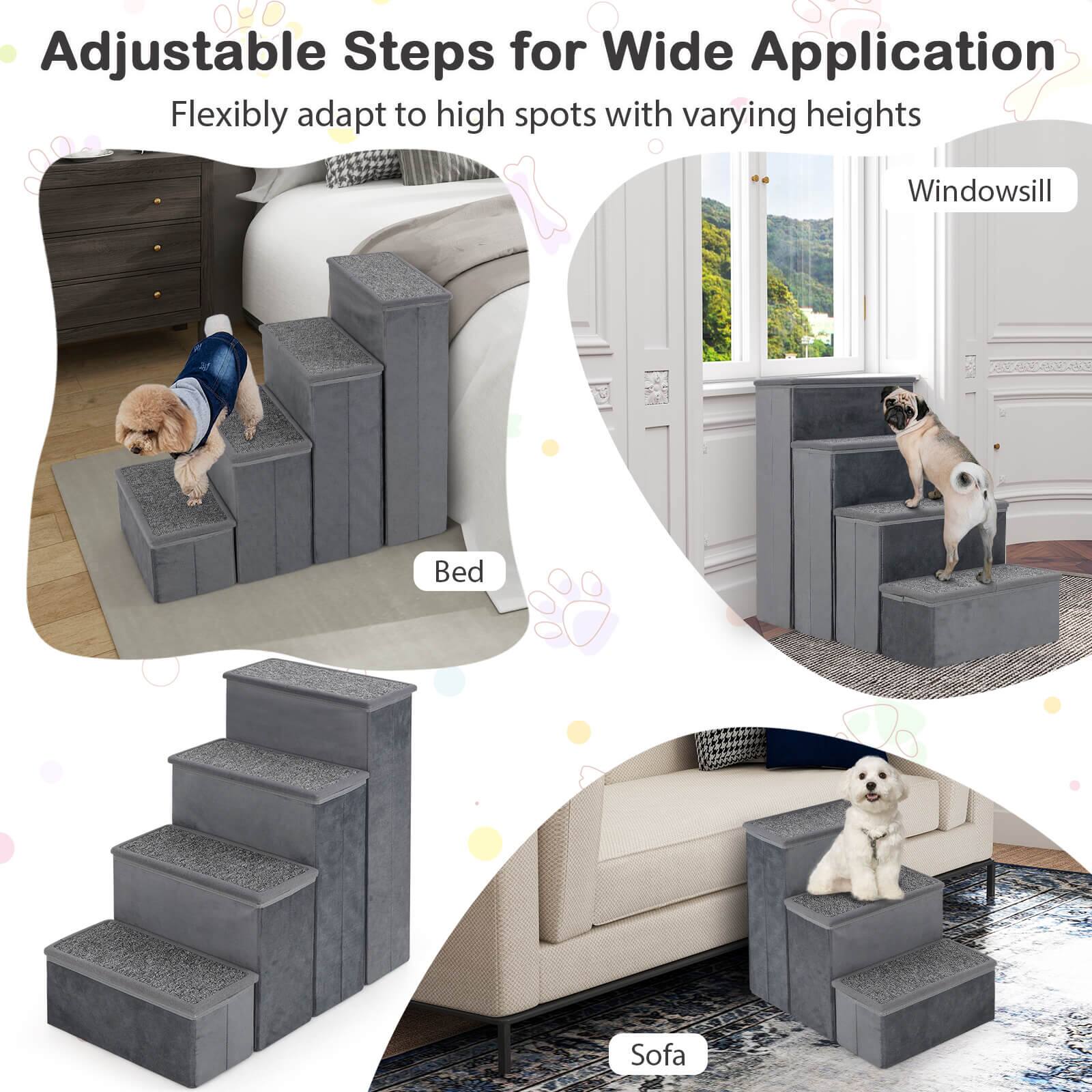 Adjustable Steps for Wide Application  
Flexibly adapt to high spots with varying heights  

- Bed
- Windowsill
- Sofa