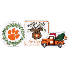 Magnolia Lane - Clemson Tigers Holiday Tabletop Block Decor Set - Multicolor