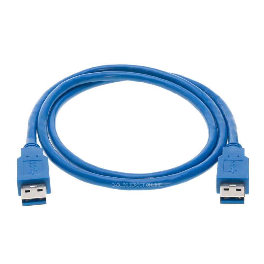 Cables Direct Online - USB 3.0 A-Male to A-Male Cable – 6ft, 5Gbps SuperSpeed Data Transfer/Charging Cord - Blue