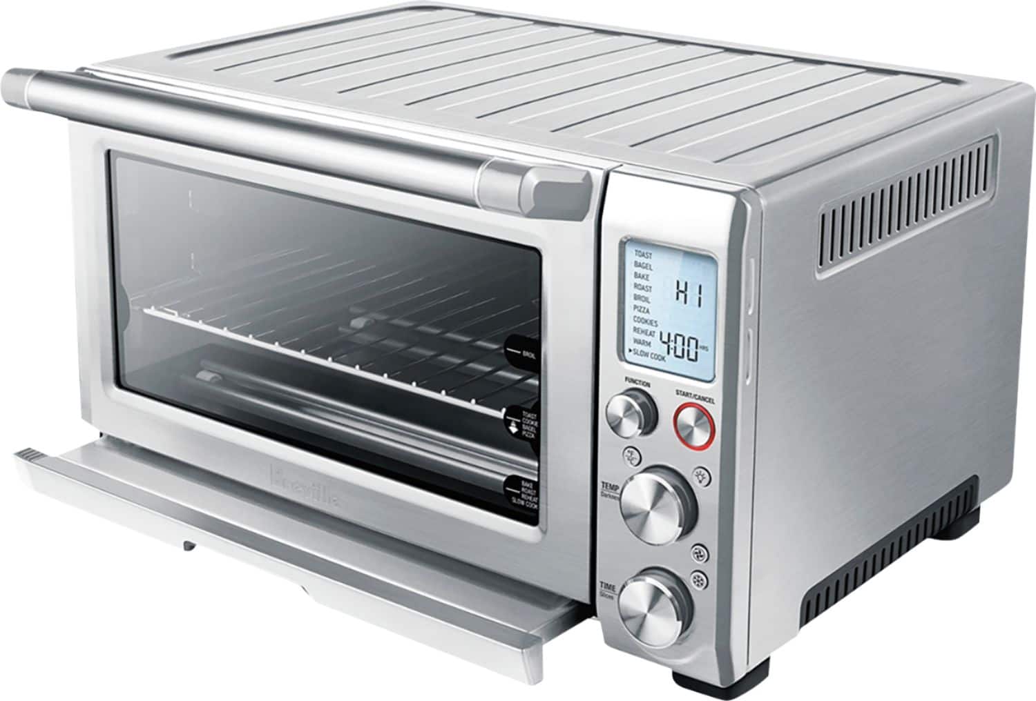Left. Breville - the Smart Oven Pro Convection Toaster Oven - Brushed Stainless Steel.