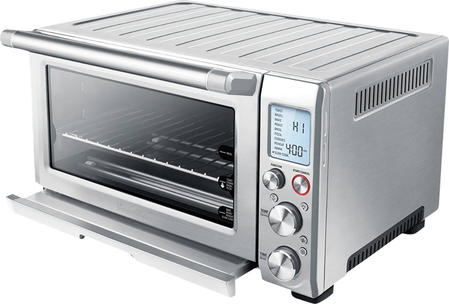 Left. Breville - the Smart Oven Pro Convection Toaster Oven - Brushed Stainless Steel.