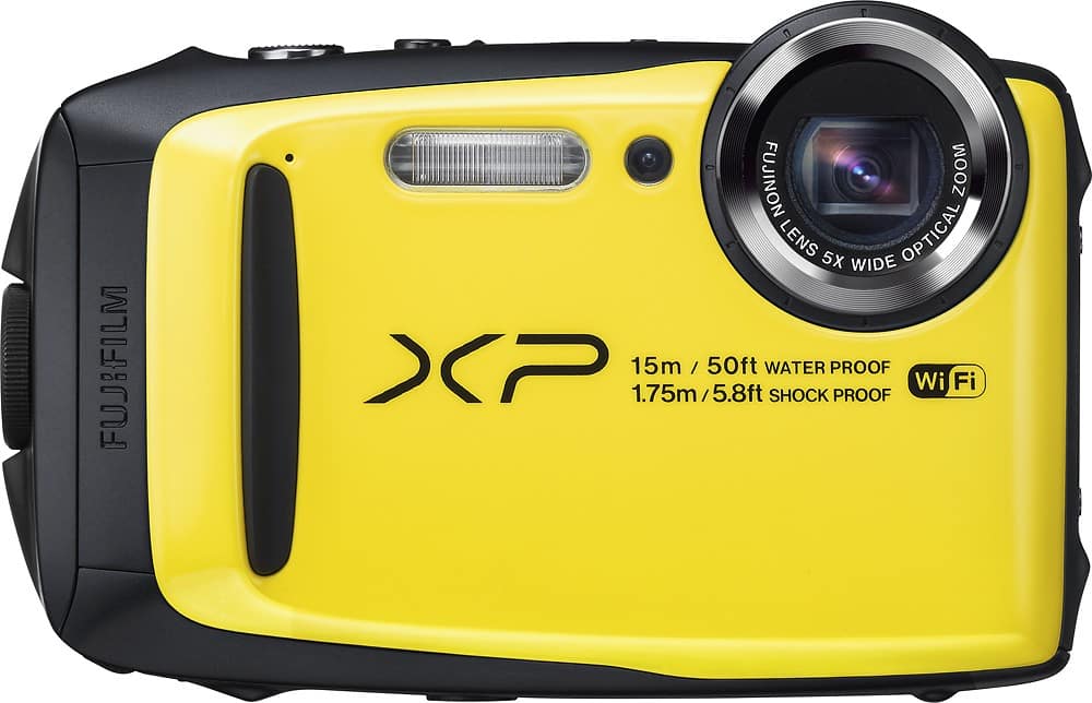 fujifilm yellow waterproof camera