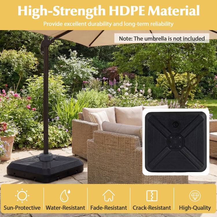 High-Strength HDPE Material  
Provide excellent durability and long-term reliability  

Note: The umbrella is not included  

Sun-Protective  
Water-Resistant  
Fade-Resistant  
Crack-Resistant  
High-Quality