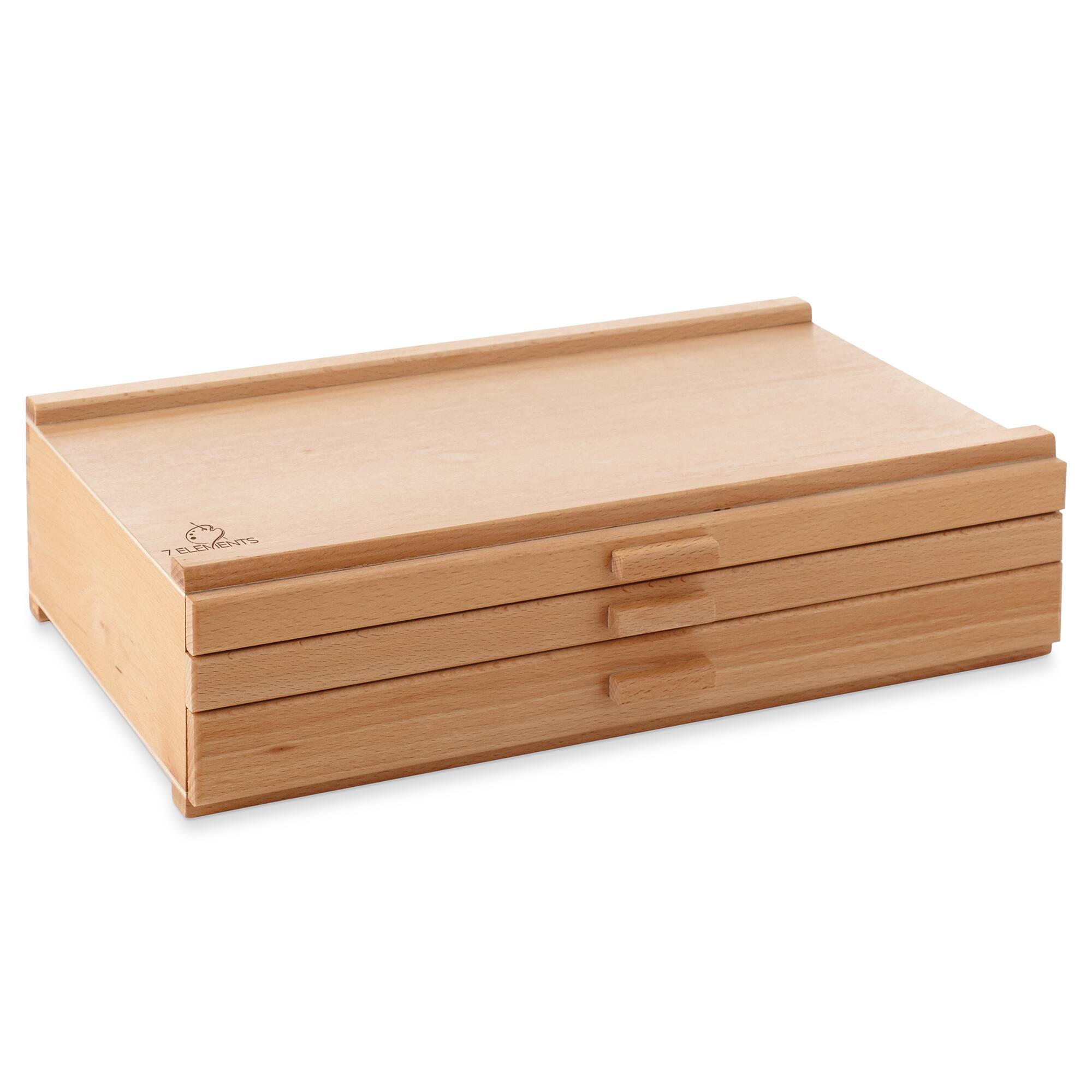 Alt View 1. 7 Elements - Multi Drawer Beechwood Artist Storage Supply Box - Natural.