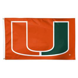 WinCraft - Miami Hurricanes 3' x 5' Single-Sided Deluxe Team Flag - Multicolor