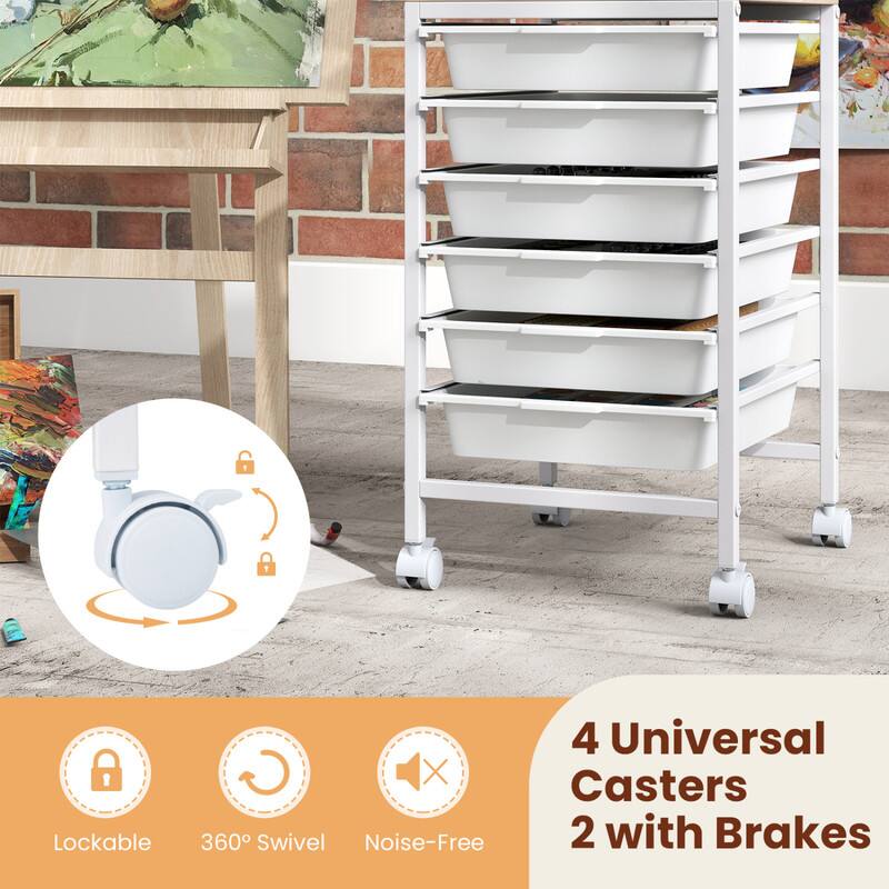 4 Universal Casters 360° Swivel Noise-Free 2 with Brakes