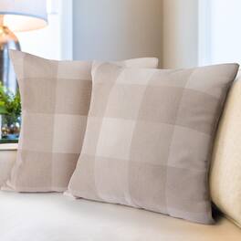 Zulay Kitchen - Zulay Home Pack of 2 Buffalo Plaid Throw Pillow Covers 20 x 20 Inches - Cream White