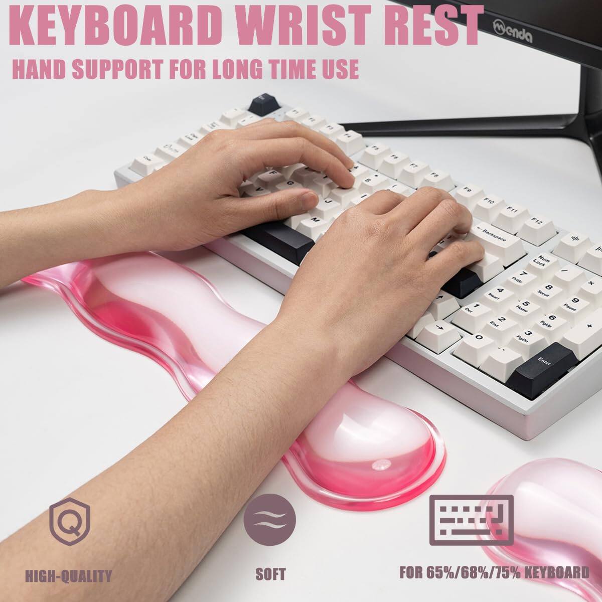 KEYBOARD WRIST REST  
HAND SUPPORT FOR LONG TIME USE  

HIGH-QUALITY  
SOFT  
FOR 65%/68%/75% KEYBOARD