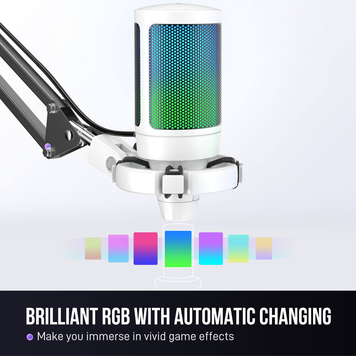 BRILLIANT RGB WITH AUTOMATIC CHANGING: Make your immersive vivid game effects.
