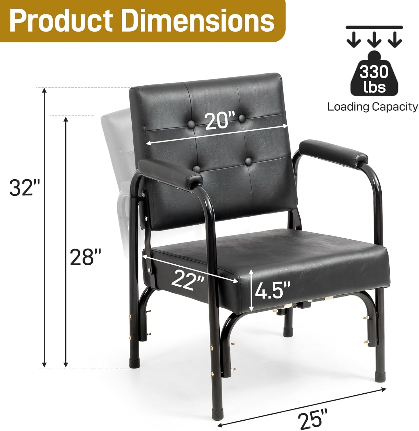Product Dimensions: 20" x 32" x 28" x 22" x 4.5" x 25"  
Loading Capacity: 330 lbs