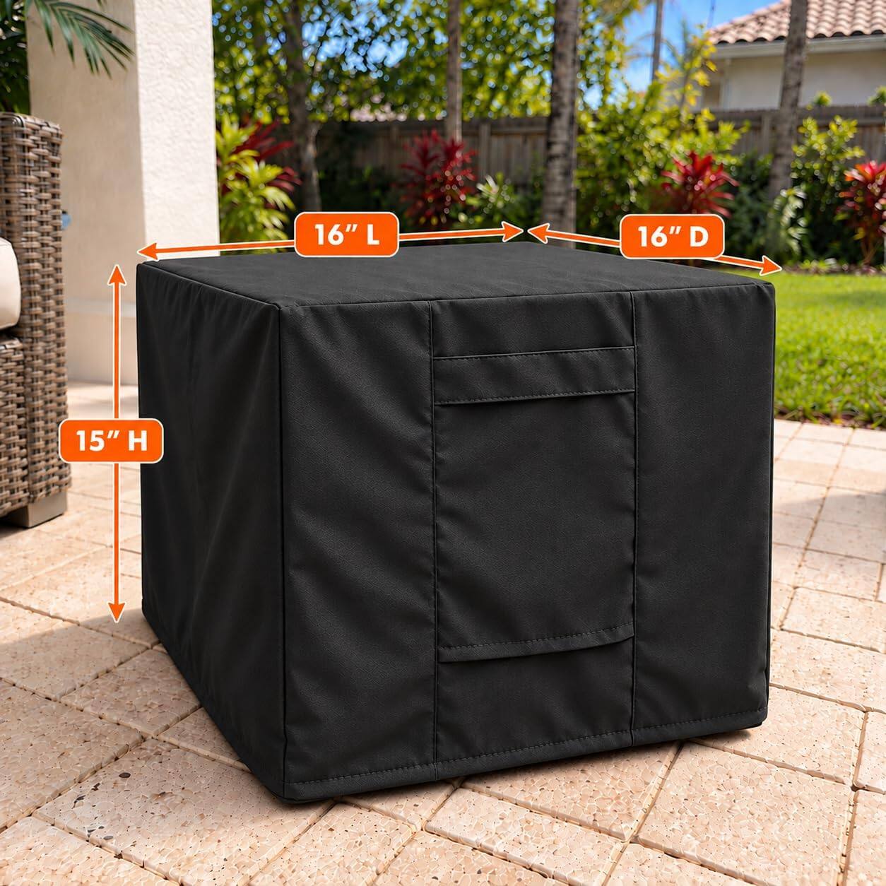 KHOMO GEAR Outdoor Ottoman Cover Waterproof, Square Patio Ottoman and ...