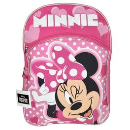 UPD - Disney Minnie 16" Pink School Backpack with Front and Side Pockets - Multicolored